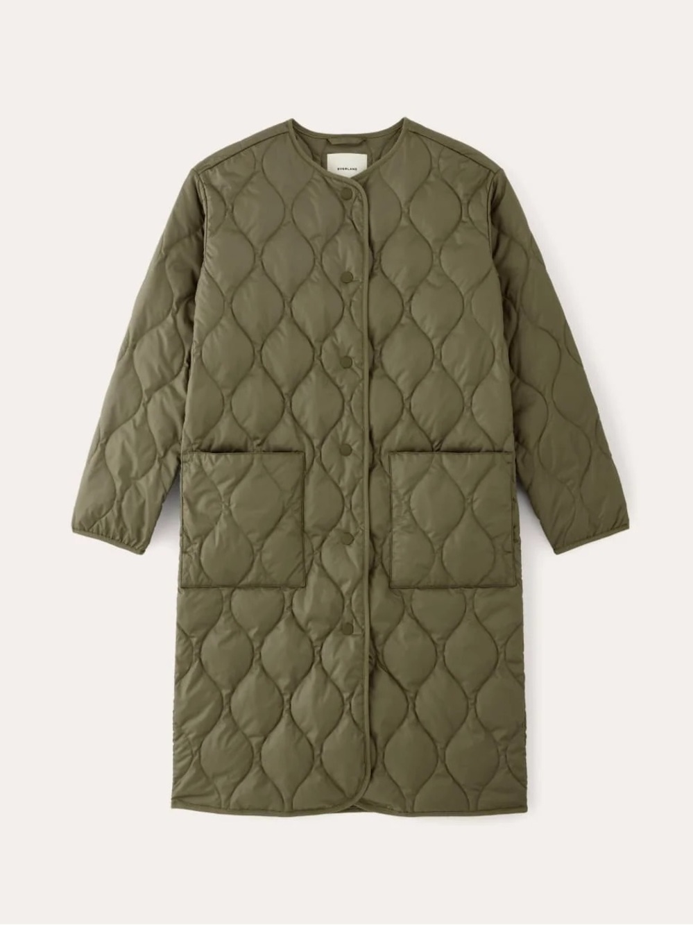 Everlane The Long Quilted Liner Coat in Kalamata Green XL - Picture 2 of 14